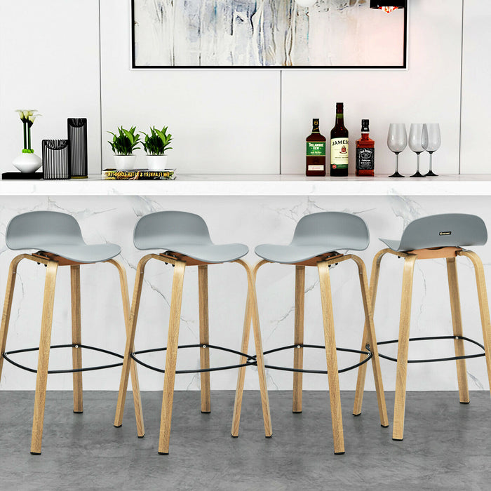 Bar Chairs Set of 2 - High Counter Stools with Footrest in Sleek Black - Ideal for Kitchen Island or Home Bar Setting