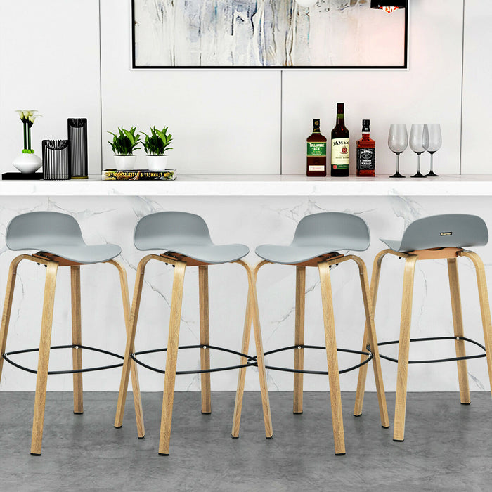 Bar Chairs Set of 2 - High Counter Stools with Footrest in Sleek Black - Ideal for Kitchen Island or Home Bar Setting