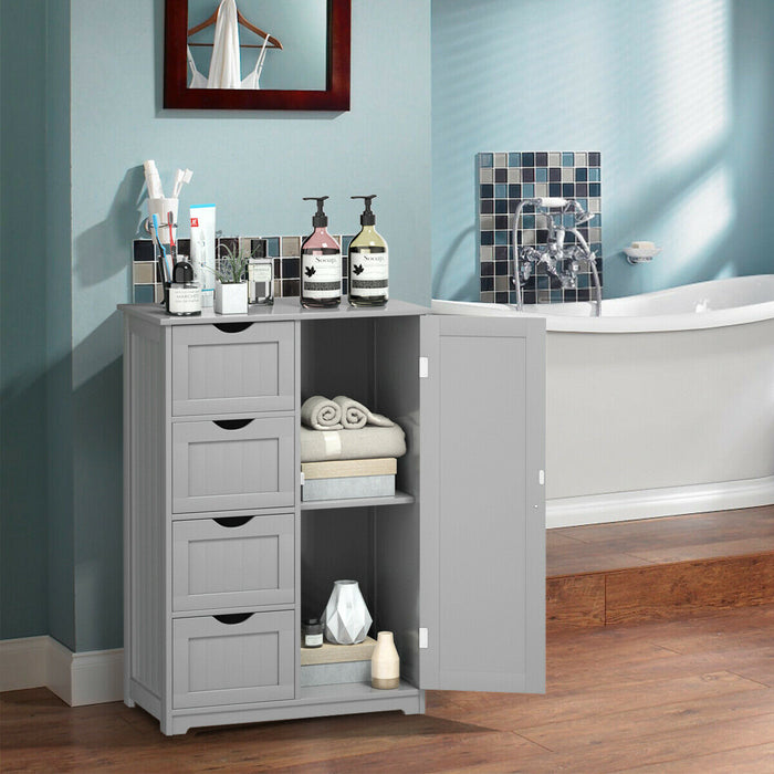 Storage Unit Brand - Freestanding Black Cupboard with Adjustable Shelf and Drawers - Ideal for Organizing Household Items