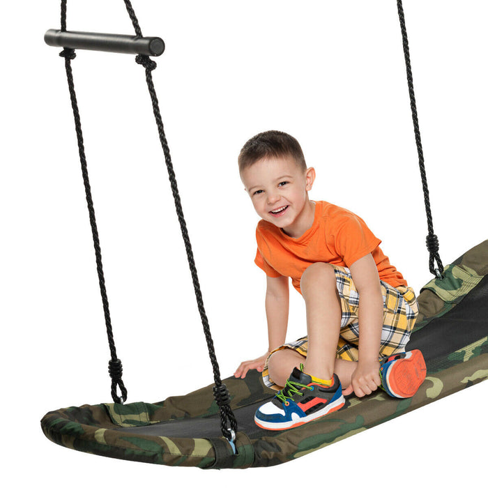 Soft Padded Surf Saucer - Children's Tree Swing in Camouflage Design - Ideal Outdoor Play Equipment for Kids