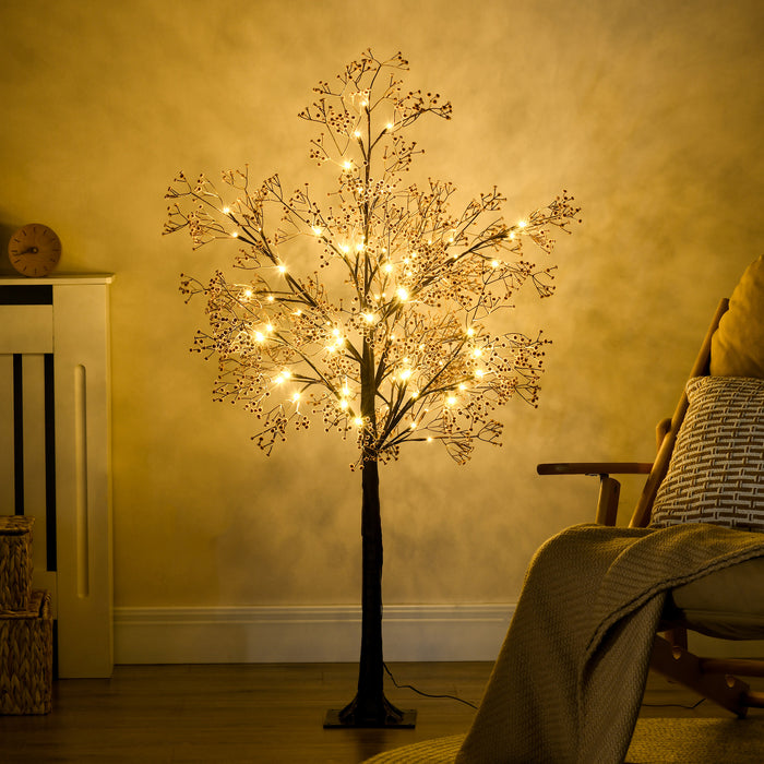 Artificial Gypsophila Blossom Tree Light with LED - 4ft Decorative Tree with 72 Warm White Lights & Baby Breath Flowers - Ideal for Weddings, Parties & Indoor/Outdoor Decor