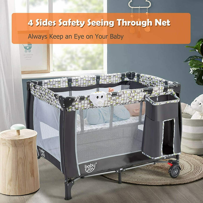 Unknown Brand - Portable Baby Travel Cot, Foldable Playpen, and Infant Bassinet - Perfect Travel Bed Solution for Newborns and Toddlers