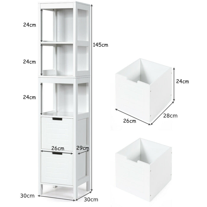 2-Drawer Tall Storage Unit - Deep Box Drawers for Ample Space - Perfect Organizer Solution for Home or Office