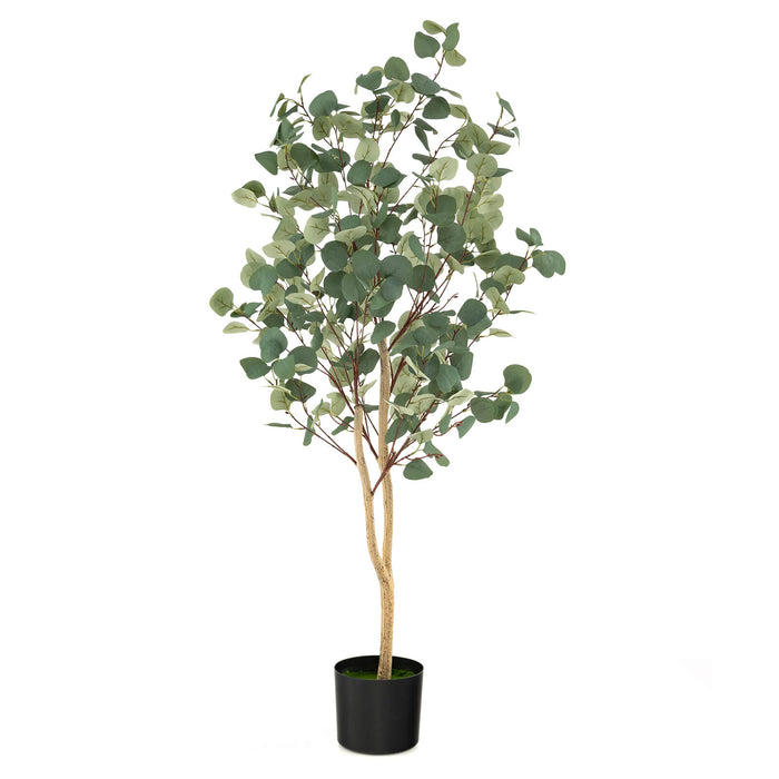 Artificial Eucalyptus Tree - 1.4/1.65m Tall with Silver Dollar Leaves - Ideal Decor for Indoor Spaces and Events