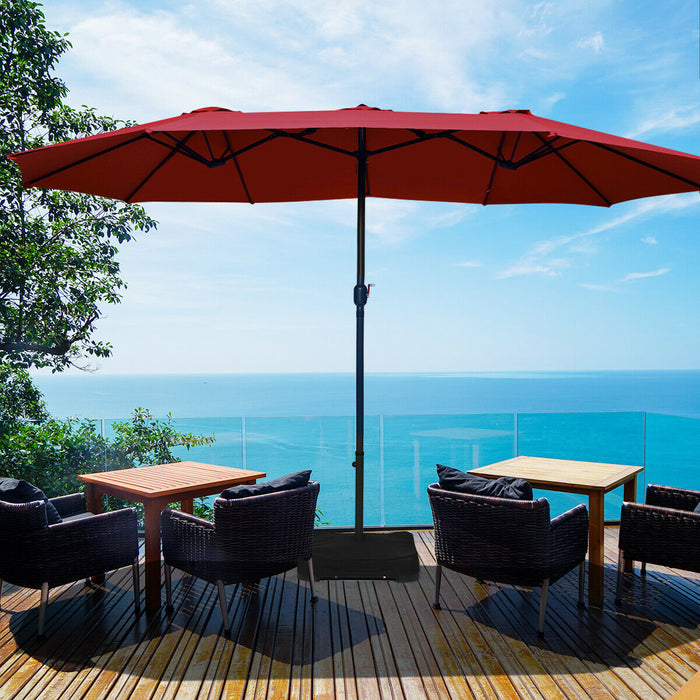 Double-Sided 4.6M Umbrella Parasol - Patio Sunshade in Vibrant Orange - Ideal Solution for Outdoor Sun Protection