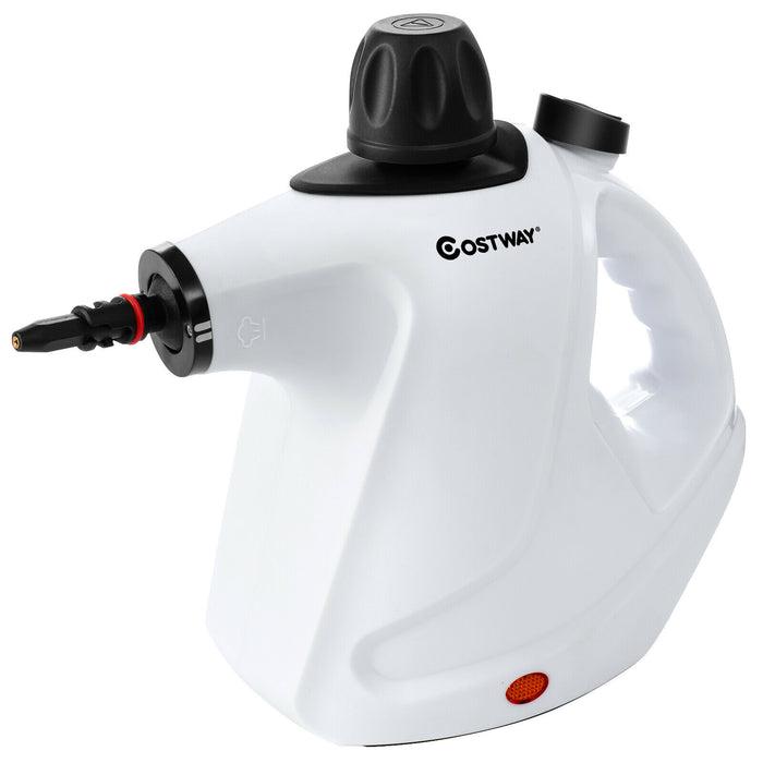 Portable Electric Steam Cleaner - Multi-Purpose, 9 Accessories, White - Ideal for Efficient and Versatile Home Cleaning Solutions