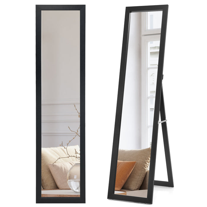 Universal Wood Framed Mirror - 153 x 37 cm Full Length Rectangular Design in White - Ideal for Home Dressing and Styling Needs