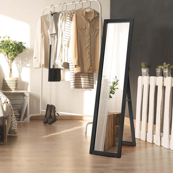Universal Wood Framed Mirror - 153 x 37 cm Full Length Rectangular Design in White - Ideal for Home Dressing and Styling Needs