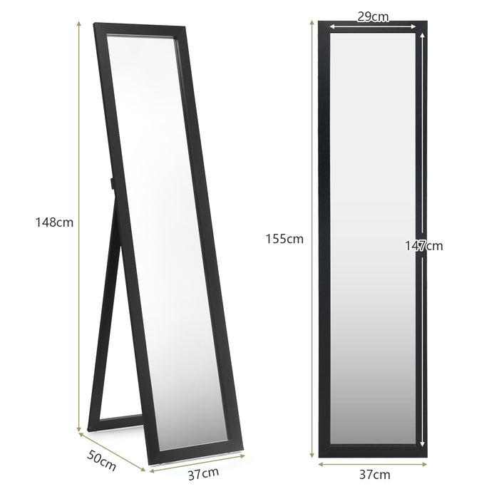 Universal Wood Framed Mirror - 153 x 37 cm Full Length Rectangular Design in White - Ideal for Home Dressing and Styling Needs