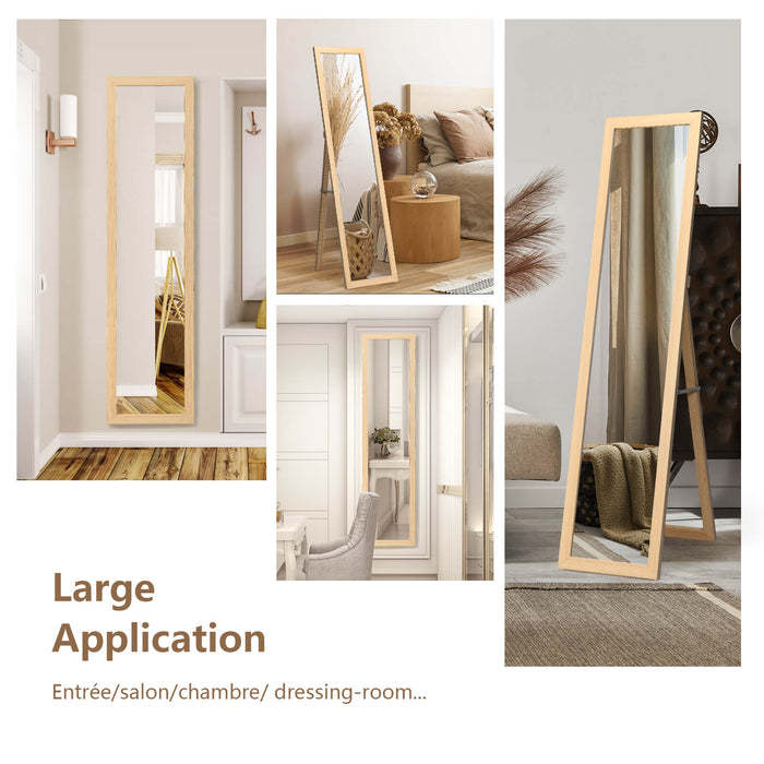 Universal Wood Framed Mirror - 153 x 37 cm Full Length Rectangular Design in White - Ideal for Home Dressing and Styling Needs