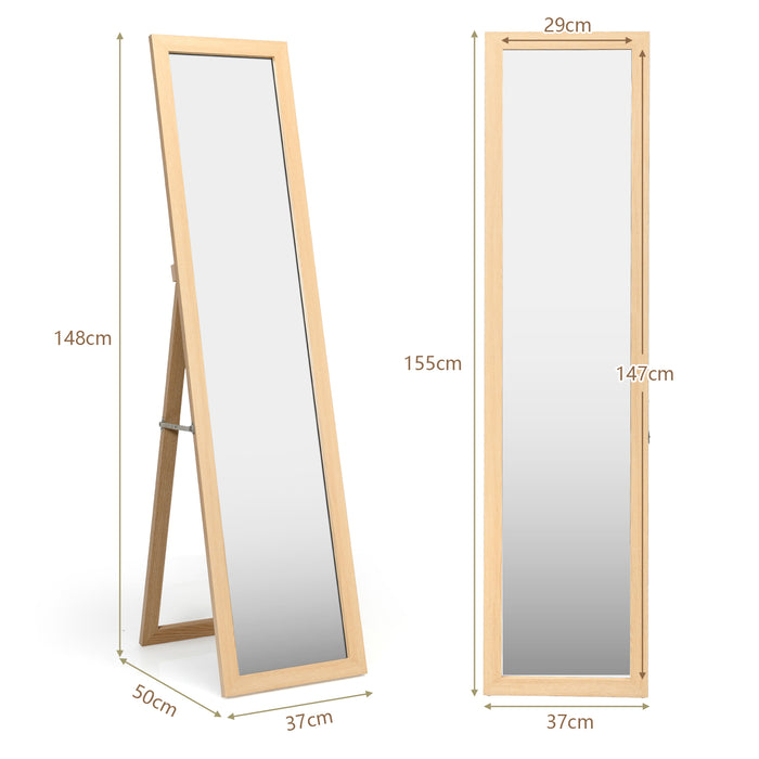 Universal Wood Framed Mirror - 153 x 37 cm Full Length Rectangular Design in White - Ideal for Home Dressing and Styling Needs
