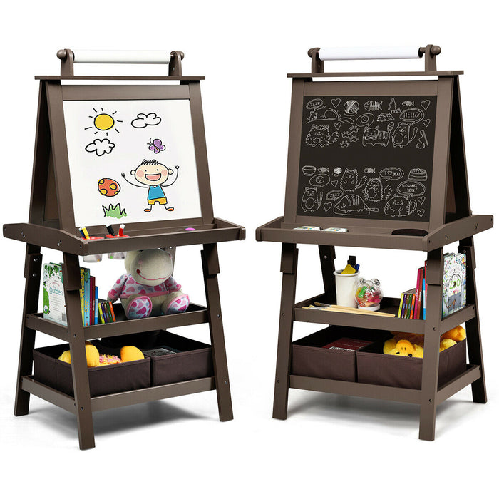 Double-Sided Kids Art Easel - Includes Paper Roll for Continuous Creativity - Perfect for Budding Young Artists