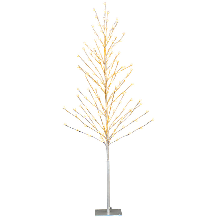 Christmas Birch Tree - 155 CM Height, 168 Warm-White LED Lights - Perfect Festive Decor for Holidays