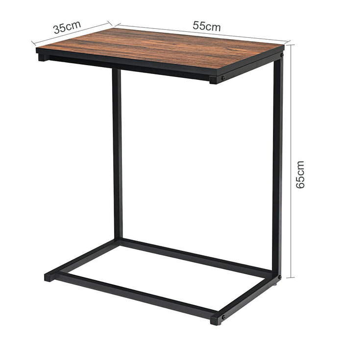 Industrial Style Brand - C Shaped Side and End Table - Perfect for Urban Living Spaces and Modern Layouts