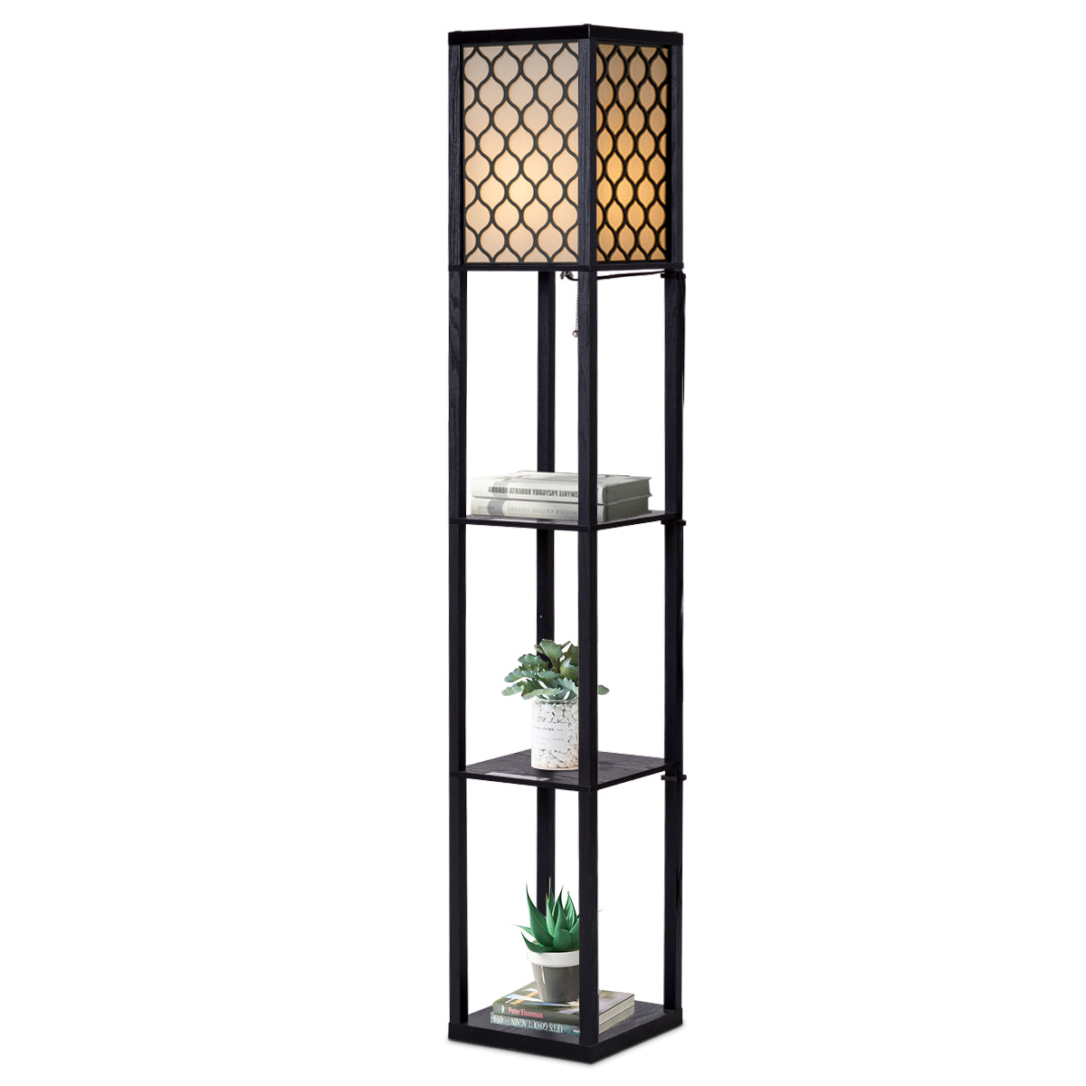 Floor Lamp 160 cm - 3-Tier Shelf Lighting Fixture - Ideal for Room Decoration and Space Optimization