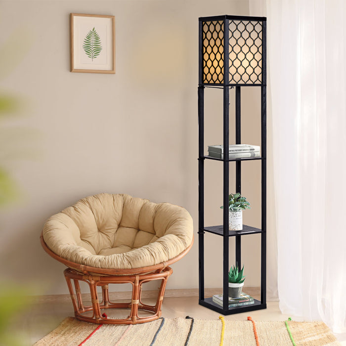Floor Lamp 160 cm - 3-Tier Shelf Lighting Fixture - Ideal for Room Decoration and Space Optimization