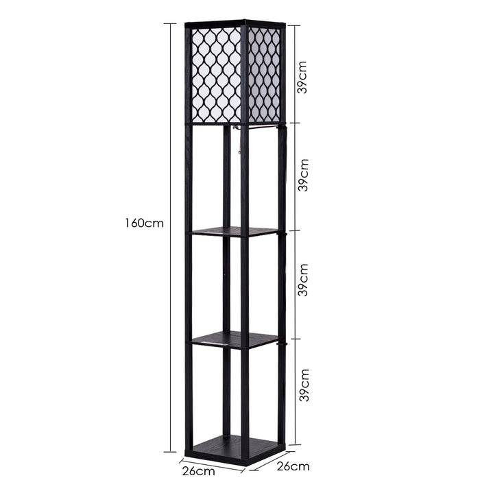 Floor Lamp 160 cm - 3-Tier Shelf Lighting Fixture - Ideal for Room Decoration and Space Optimization