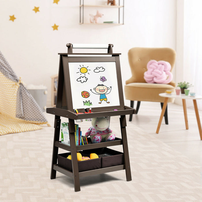 Double-Sided Kids Art Easel - Includes Paper Roll for Continuous Creativity - Perfect for Budding Young Artists