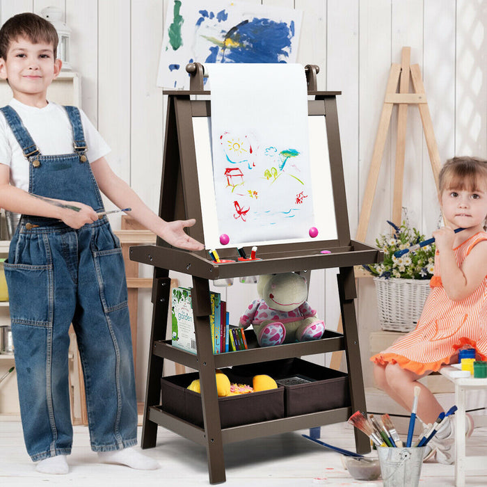 Double-Sided Kids Art Easel - Includes Paper Roll for Continuous Creativity - Perfect for Budding Young Artists