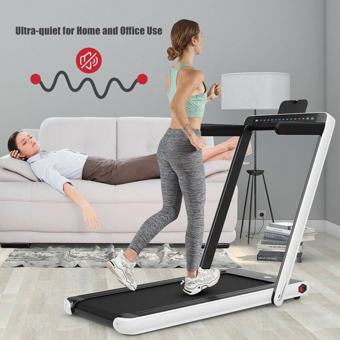 Electric Folding Treadmill 1-12KM/H - Black, Bluetooth Enabled - Ideal for Indoor Fitness and Cardio Workout