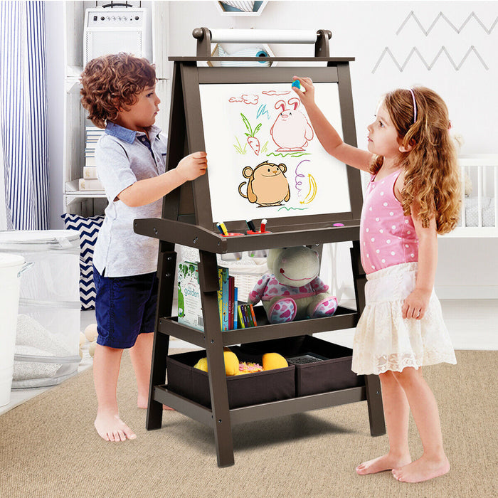 Double-Sided Kids Art Easel - Includes Paper Roll for Continuous Creativity - Perfect for Budding Young Artists