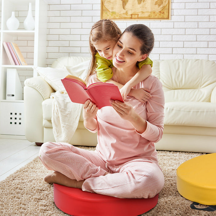 6PCS Set - Kids Foam Seat Floor Cushions, Colorful & Flexible Mat with Handle - Ideal for Children's Comfort & Easy Transportation