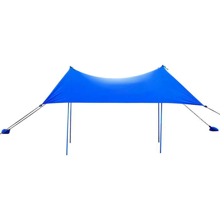 UPF 50+ Waterproof Tent - Portable Blue Sunshade Canopy with 4 Sandbags - Ideal for UV Protection Outdoors