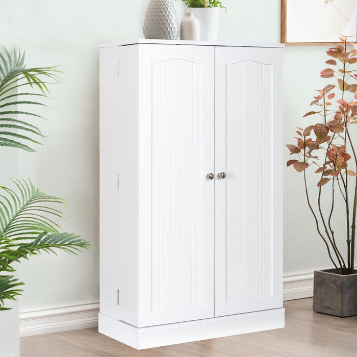 Two-Door Storage Unit - Pantry Cabinet with Six Adjustable Shelves - Ideal for Organised Kitchen Storage Solutions