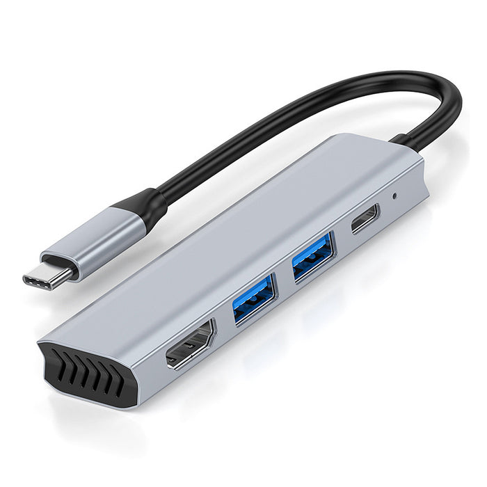 Type-C Docking Station - 4-in-1 USB-C Hub Splitter Adaptor with USB2.0, USB3.0, PD100W, 4K@30Hz HDMI, Multiport Hub and Dissipation Hole - Perfect for MacBook and Laptop Users