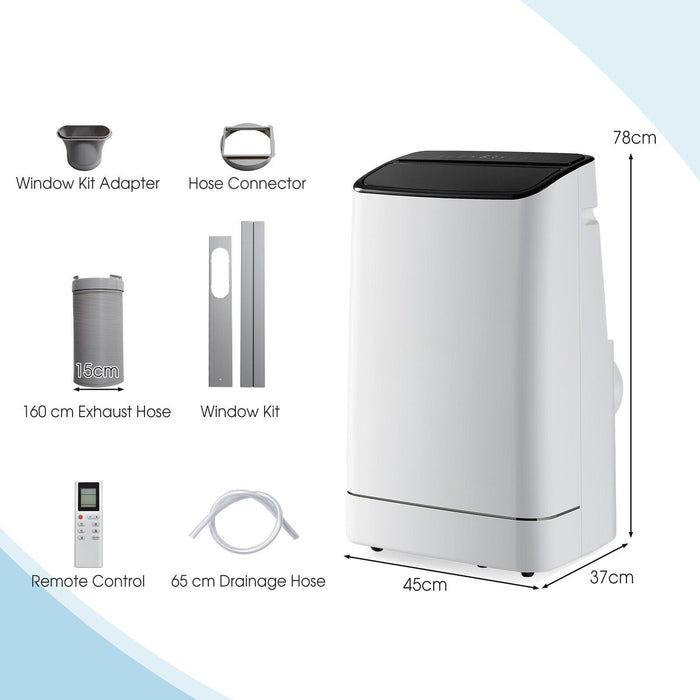 18000 BTU Model - Portable 4-in-1 White Air Conditioner with App Control - Ideal for Convenient Cooling on the Go