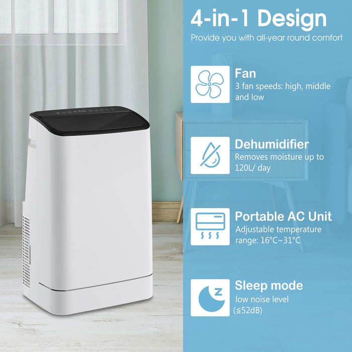 18000 BTU Model - Portable 4-in-1 White Air Conditioner with App Control - Ideal for Convenient Cooling on the Go