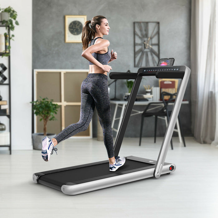 Electric Folding Treadmill 1-12KM/H - Black, Bluetooth Enabled - Ideal for Indoor Fitness and Cardio Workout