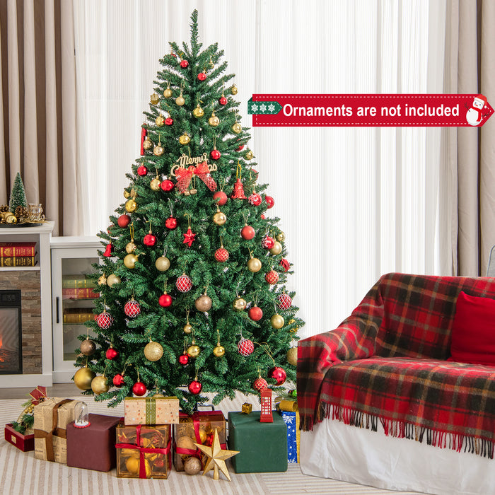 180/225cm Model - Artificial Christmas Tree with PVC Branch Tips, 6 ft Tall - Perfect for Indoor Christmas Decorations