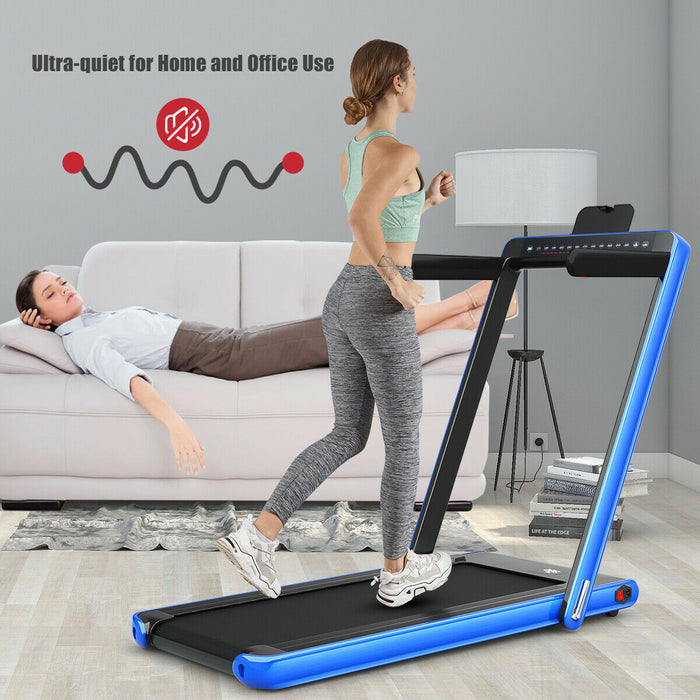 Electric Folding Treadmill 1-12KM/H - Black, Bluetooth Enabled - Ideal for Indoor Fitness and Cardio Workout