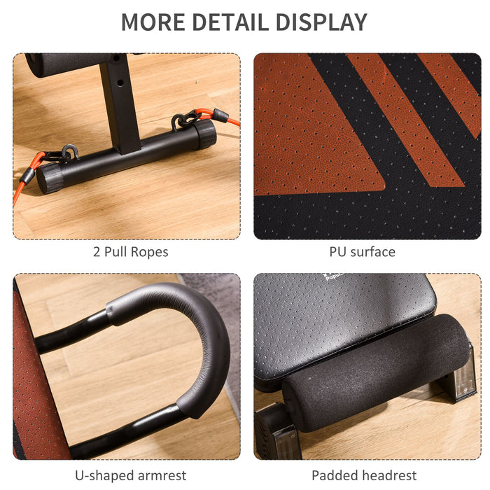 Adjustable Multifunctional Sit Up Bench with Headrest - Ab Exercise Utility Board for Full-Body Workout - Ideal for Home, Office, and Gym Fitness Enthusiasts