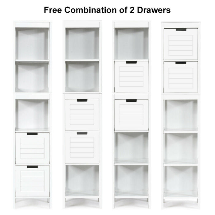 2-Drawer Tall Storage Unit - Deep Box Drawers for Ample Space - Perfect Organizer Solution for Home or Office
