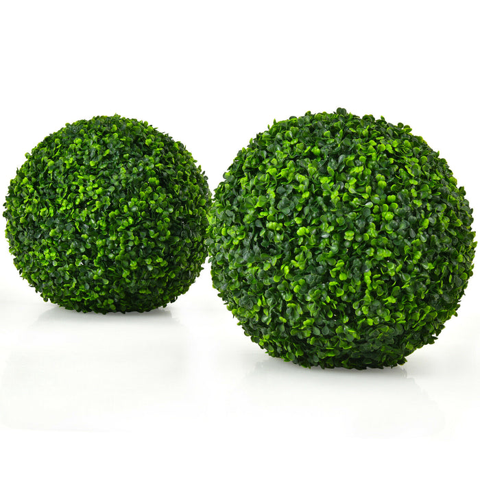 Artificial Topiary Decoration - 2 Piece Faux Plant Balls - Ideal for Home and Garden Decor