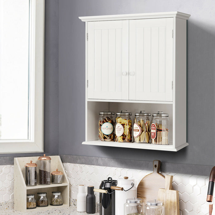 Grey Wall Mounted Cabinet - Bathroom Storage with Adjustable Shelf - Ideal for Maximizing Space and Organizing Supplies
