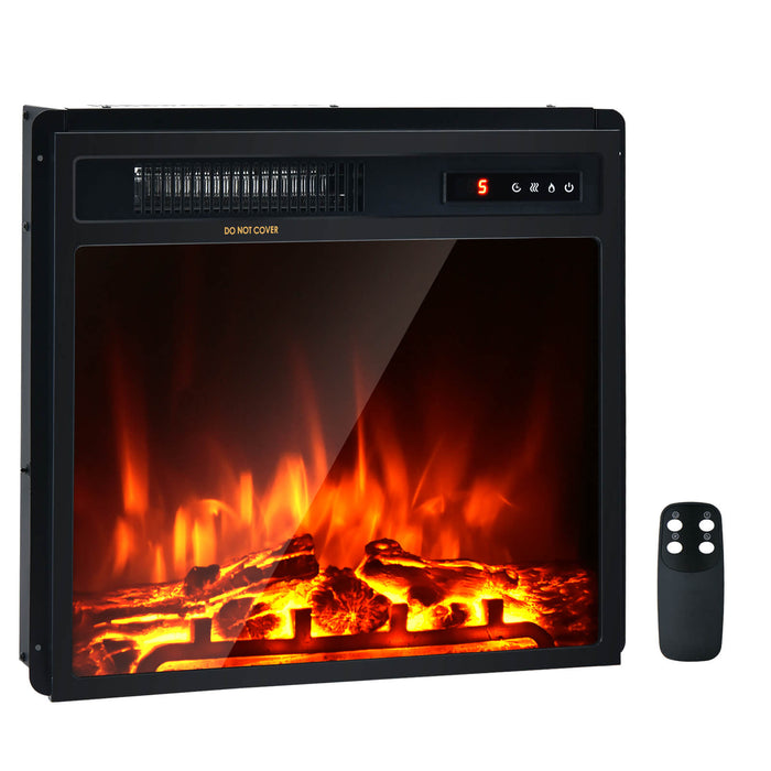 18"/45cm Electric Fireplace 1500W - Remote Control & Adjustable Flame Feature - Ideal for Cozy Ambience in Homes and Offices