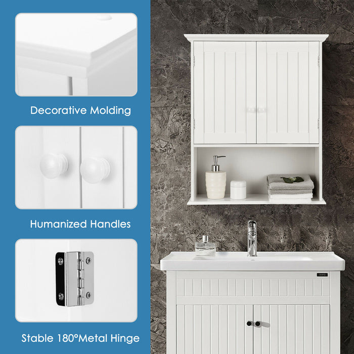 Grey Wall Mounted Cabinet - Bathroom Storage with Adjustable Shelf - Ideal for Maximizing Space and Organizing Supplies