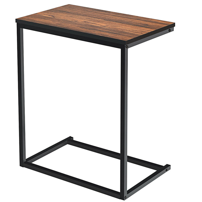 Industrial Style Brand - C Shaped Side and End Table - Perfect for Urban Living Spaces and Modern Layouts