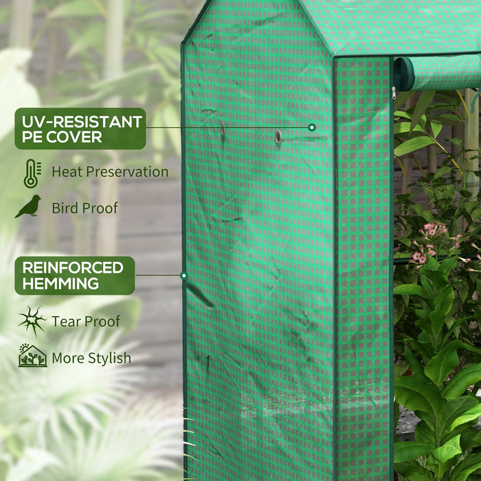 Mini 2-Room Greenhouse - Dual Roll-up Doors, Ventilation Holes, Reinforced Protective Cover, Compact Size 100x80x150cm - Ideal for Small Space Gardening