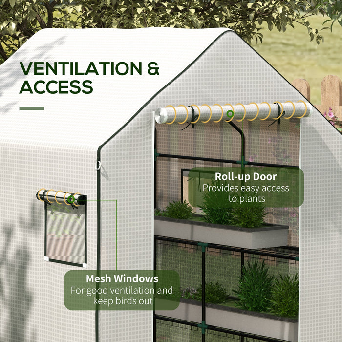 Walk-In PE Greenhouse Cover with Roll-Up Door - Durable Polyethylene Garden Hot House Protector, 140x143x190cm with Windows - Ideal for Plant Growth and Protection