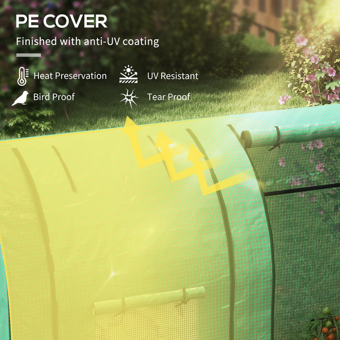 Garden Growhouse for Tomatoes - Portable Tomato Greenhouse with Dual Roll-up Doors & Ventilated Mesh Windows - Ideal for Indoor/Outdoor Gardening, 185x94x150cm, Green