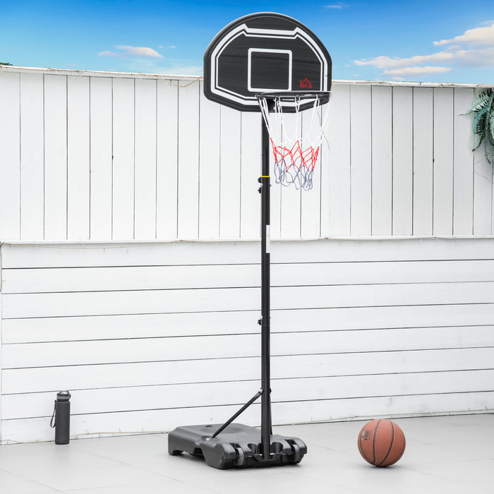 Portable Basketball System - Adjustable Hoop Stand with Wheels, Heavy-Duty Base - Ideal for Outdoor Sports and Recreation