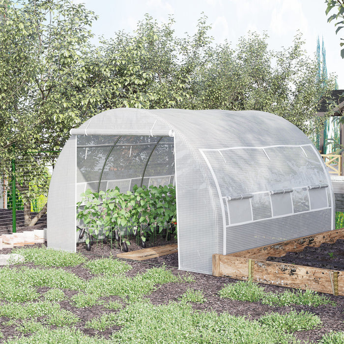 Polytunnel Greenhouse - 3x3x2m Walk-In Tent, Steel Frame, Reinforced Cover, Zippered Door & 6 Ventilation Windows - Ideal for Garden Plant Protection and Growth