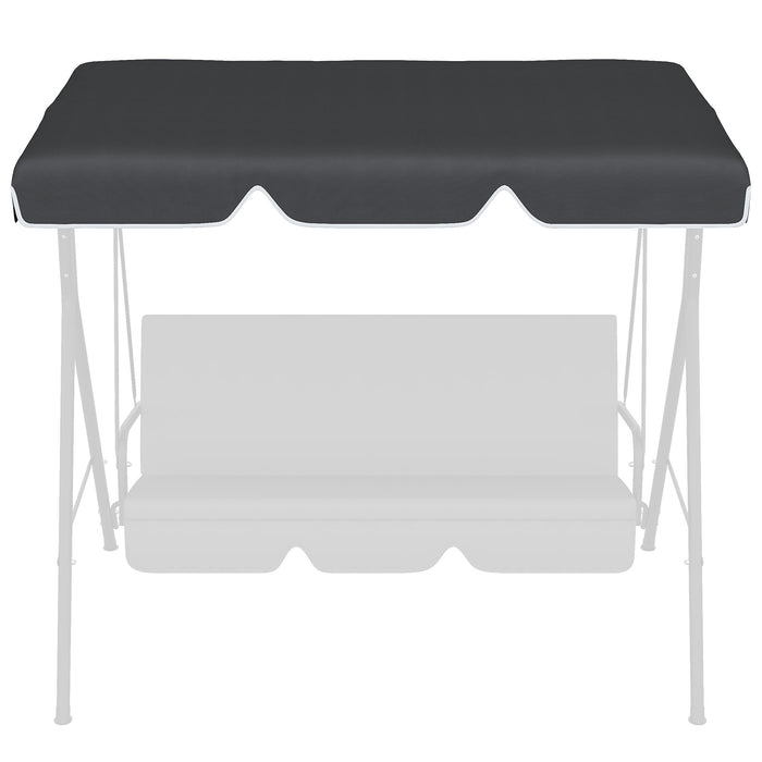 UV50+ Protective Canopy for 2-Seater Garden Swing - Weather-Resistant Sun Shade Cover Replacement, Black - Ideal for Outdoor Comfort and Relaxation