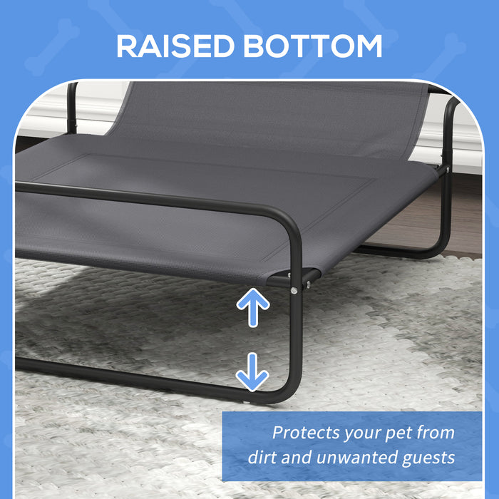 Elevated Dog Bed with Angled Headrest - Medium Size, 106x81x33cm, Washable Mesh Fabric & Non-Slip Feet - Comfortable Sleeping Solution for Dogs