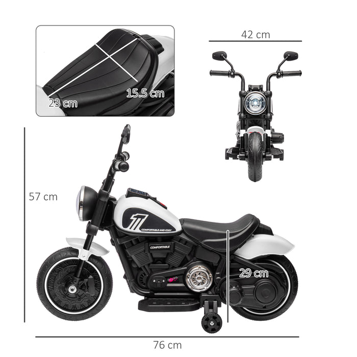 Kids' Electric Motorbike with Stabilizers - 6V Battery-Powered Ride-On, Easy One-Button Start - Ideal for Beginner Riders