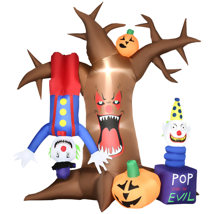 7ft Halloween Inflatable Tree with Ghosts and Clown Pumpkins - Next Day Delivery - Ideal for Spooky Yard Decorations